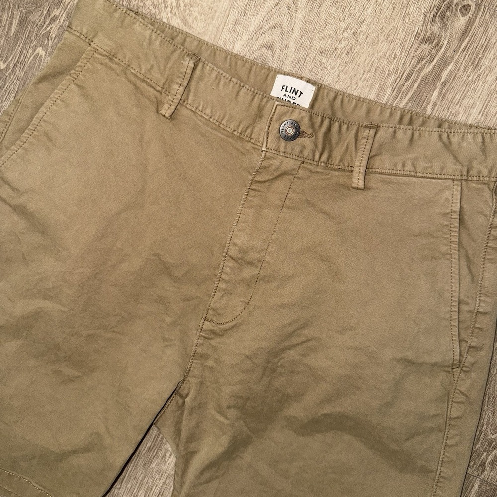 Flint And Tinder 365 Chino Shorts Men's 30 Khaki Beige Stretch 7"
